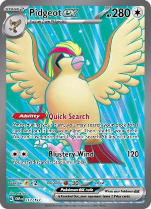 Pidgeot EX promo Obsidian Flames